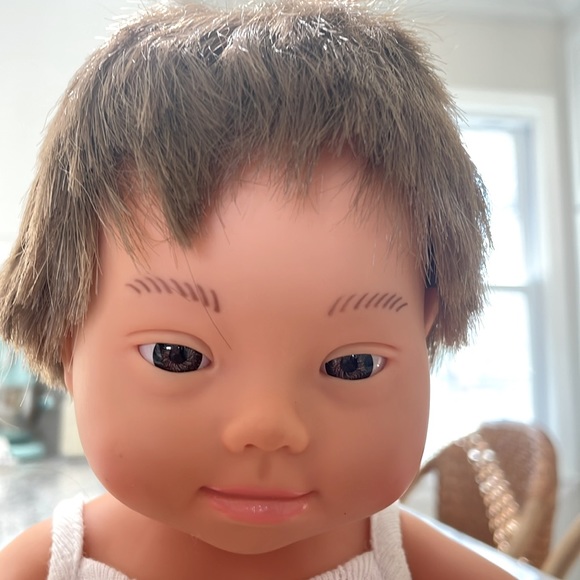 Miniland Doll 15'' Caucasian Boy with Down Syndrome - Anatomically Correct - Picture 3 of 6